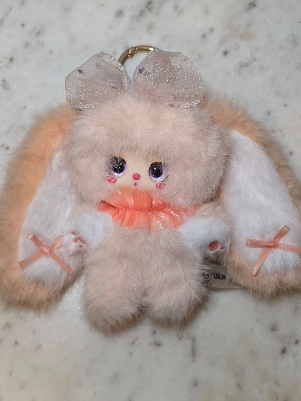 Liila’s Rainbow Candy Bunny Plush Keychain - Warm Orange